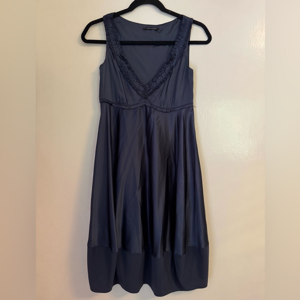 Elie Tahari Silk Brielle Dress in Navy
